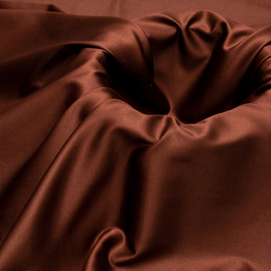 Dark Copper Luxury Silk | Polyester Textile Trading